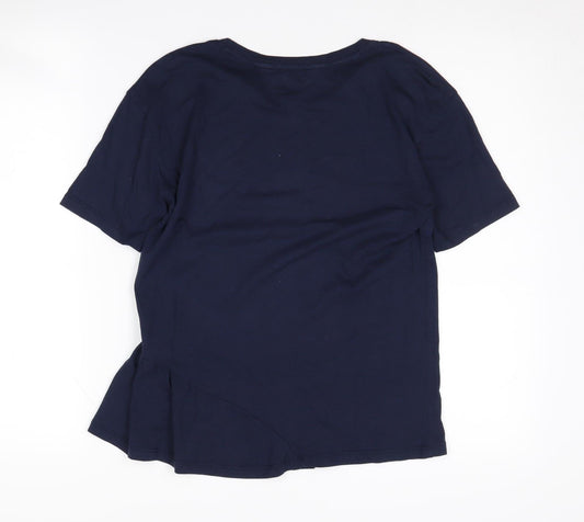 Tommy Hilfiger Girls Blue T-Shirt, Size 164, Graphic Sequin Logo