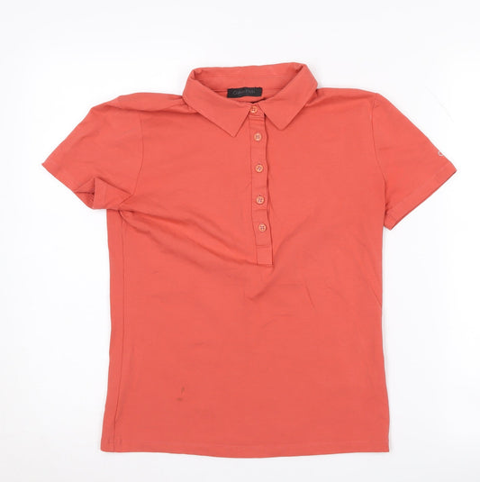 Calvin Klein Women's Red Polo Shirt M Casual