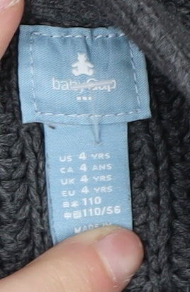 Brand and care label for Baby Gap Grey boys’ cotton knit jacket 4 years - casual zip