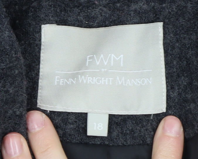 Fenn Wright Manson Grey Women’s Belted Coat Size 18