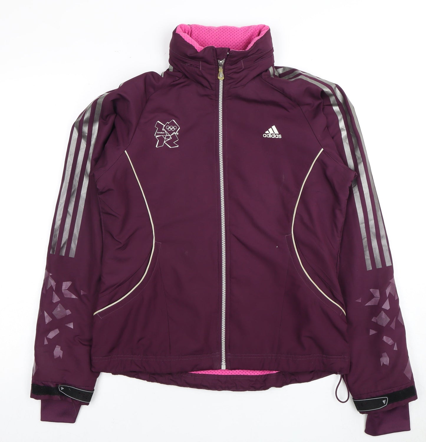Adidas Women's Purple Windbreaker Jacket Size 10
