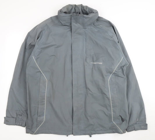 Trespass Men's Grey Waterproof Rain Coat Jacket L