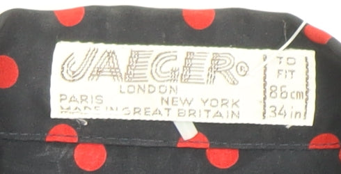 Jaeger Women's Black Polka Dot Button-Up Blouse - Size 12