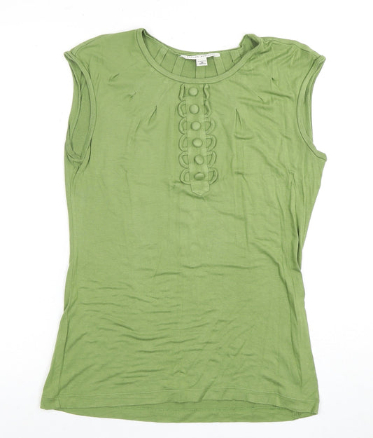 Womens UK Size M Banana Republic Green Rayon Blend Blouse