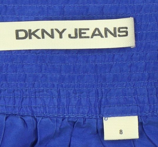 DKNY Jeans Women's Blue Silk Cotton Skirt Size 8