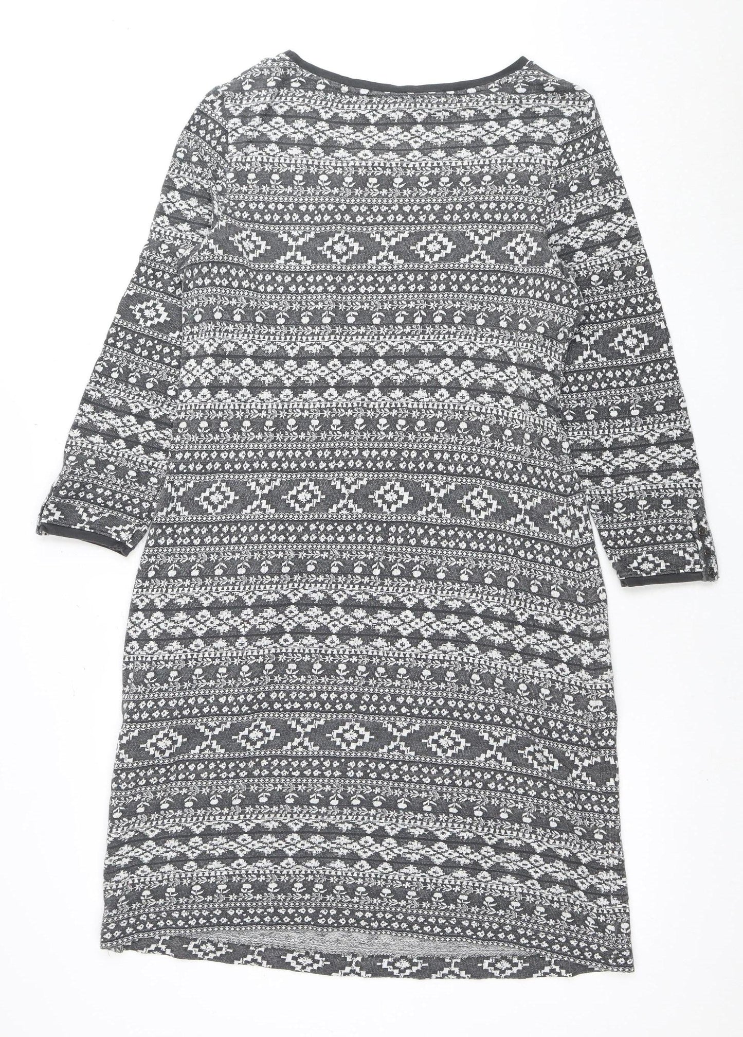 White Stuff Women's Grey Geometric Dress Size 14