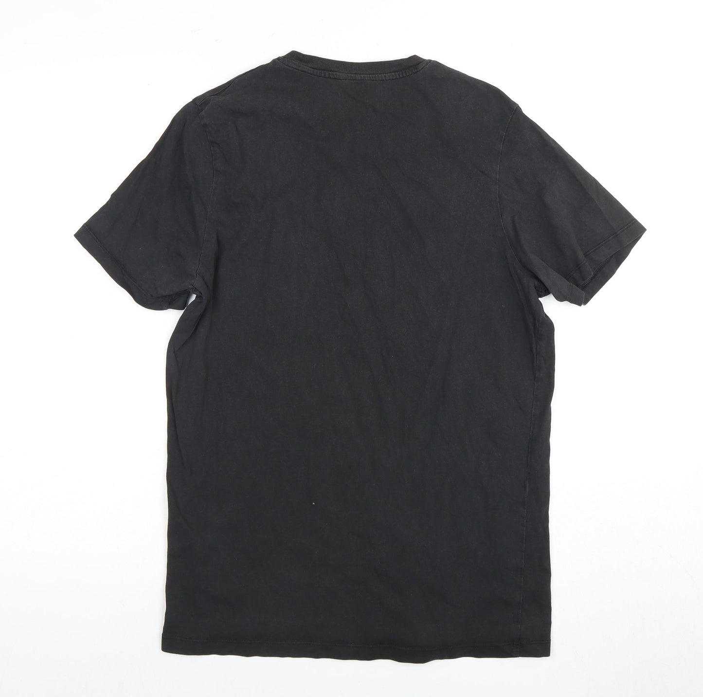 Jack & Jones Men's Black T-Shirt - Medium Size, Logo Accent