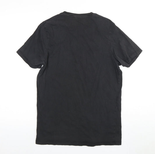 Jack & Jones Men's Black T-Shirt - Medium Size, Logo Accent