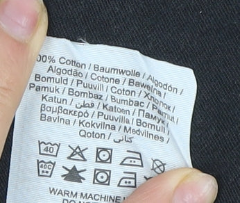 Jack & Jones Men's Black T-Shirt - Medium Size, Logo Accent