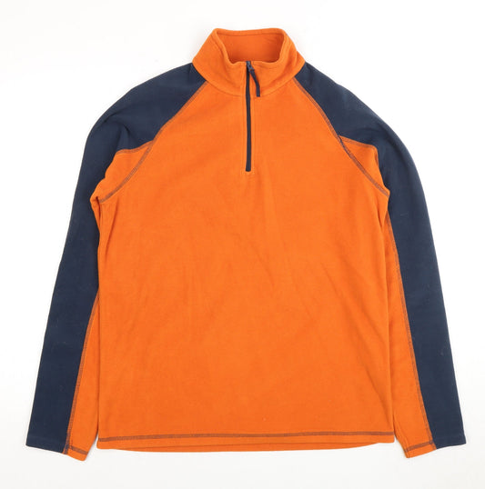 Mountain Warehouse Men's S Orange Fleece Pullover Sweatshirt