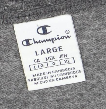 Champion Unisex Grey Sweatshirt Large Crew Neck