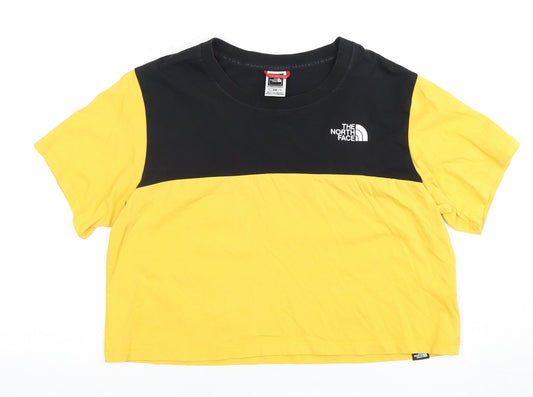 The North Face Women's Yellow T-Shirt, M, Colourblock Design