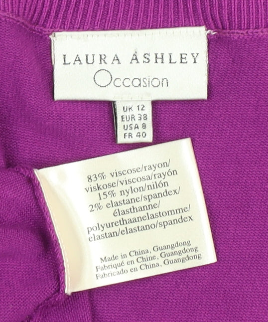 Laura Ashley Women's Purple Shrug Bow Accent Size 12