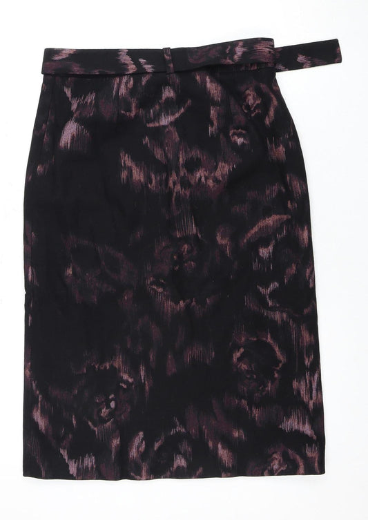 Jigsaw Women's Black Floral Pencil Skirt Size 10