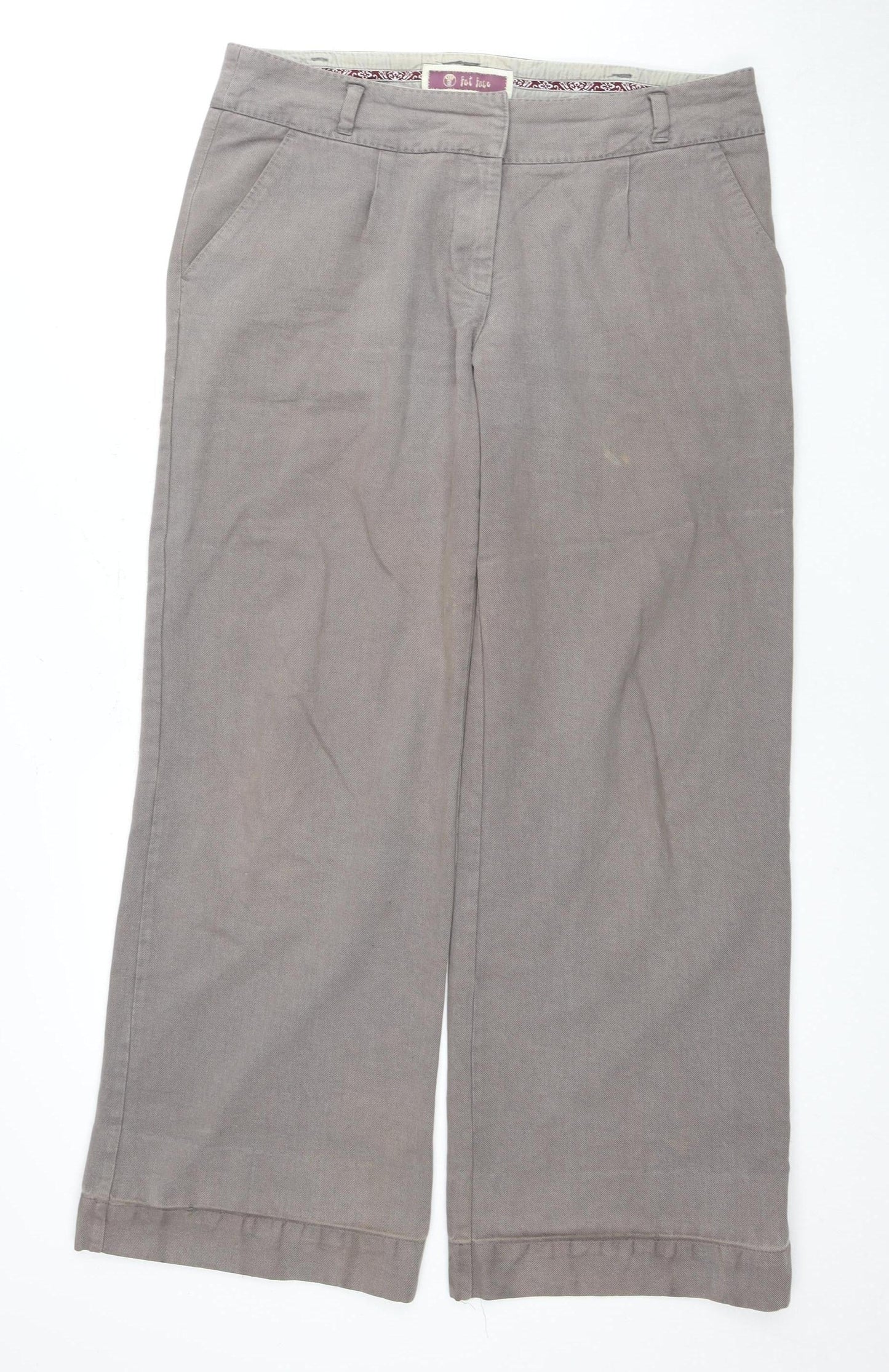 Fat Face Women's Brown Straight Trousers, Size 14