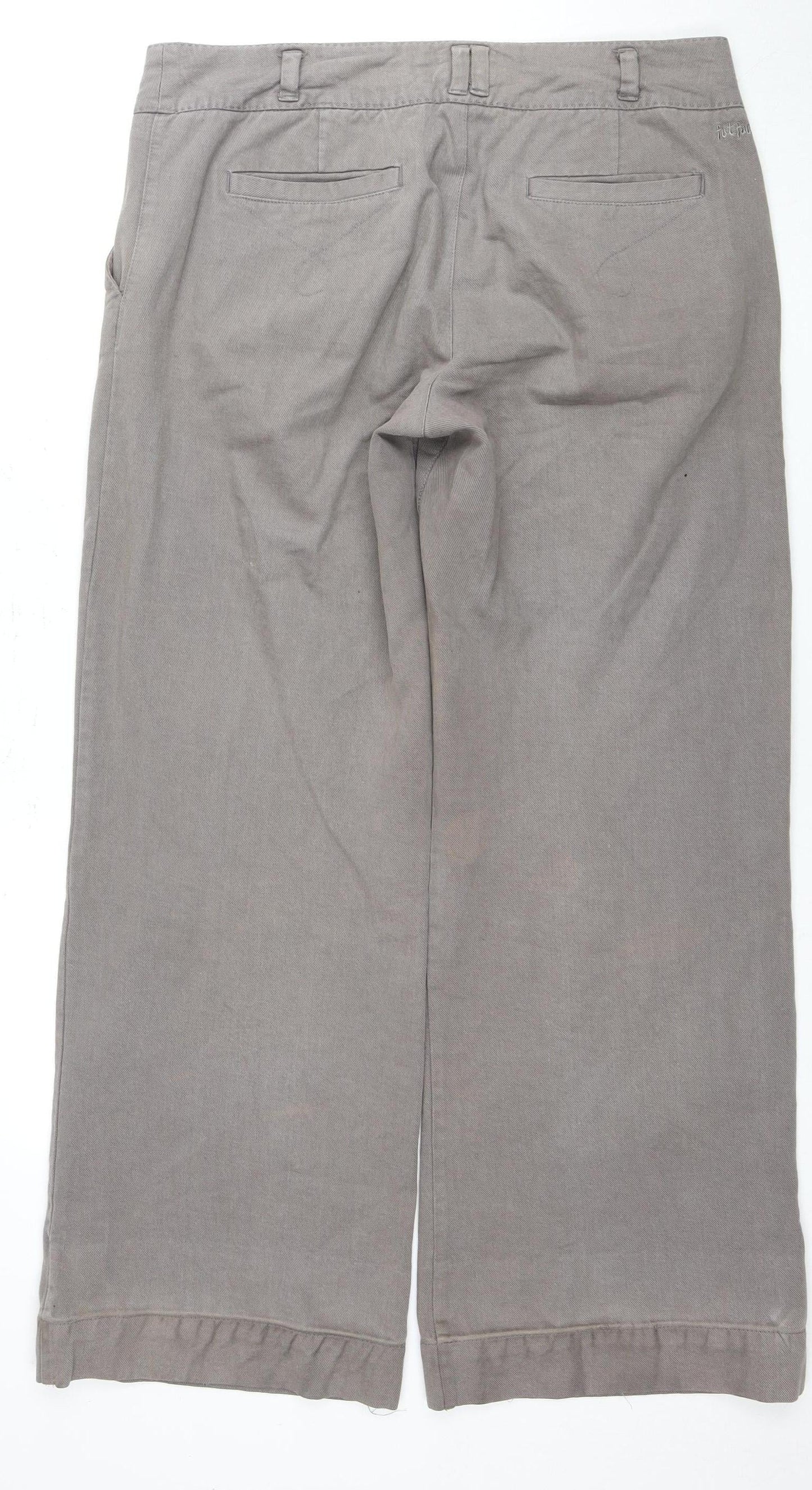 Fat Face Women's Brown Straight Trousers, Size 14