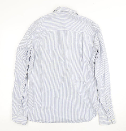 Jack & Jones Men's Blue Striped Medium Dress Shirt