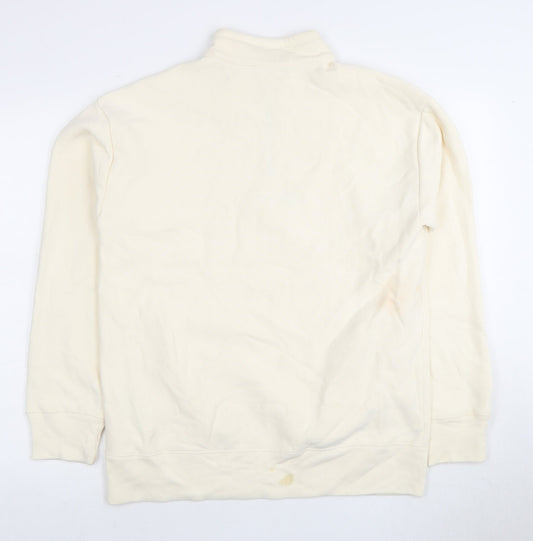 Champion Ivory 1/4 Zip Sweatshirt M Unisex Logo