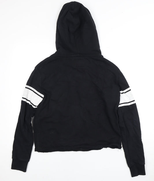 Superdry Women's Black XS Pullover Hoodie with Logo