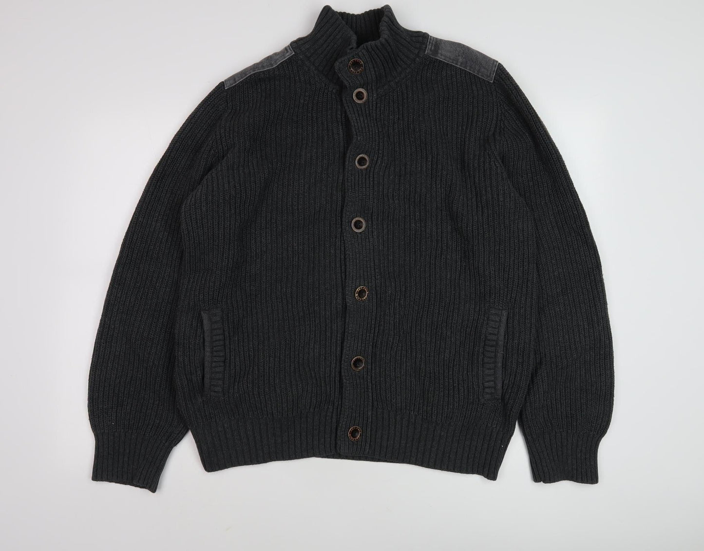 Fat Face Men's Black Knit Jacket Size L Casual