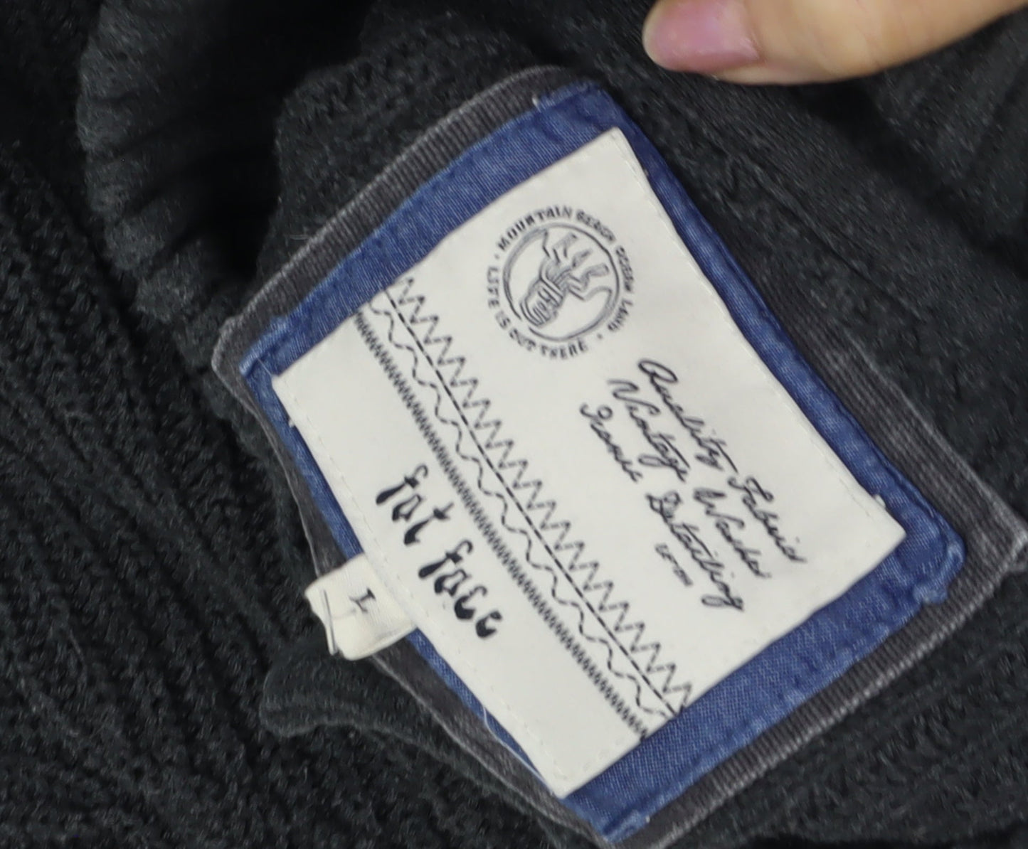 Fat Face Men's Black Knit Jacket Size L Casual