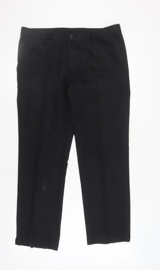 Additional front view of Adidas Men's Black Activewear Trousers 34X30