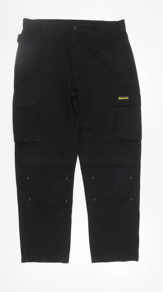 Bench Black Men's Cargo Trousers Size 34