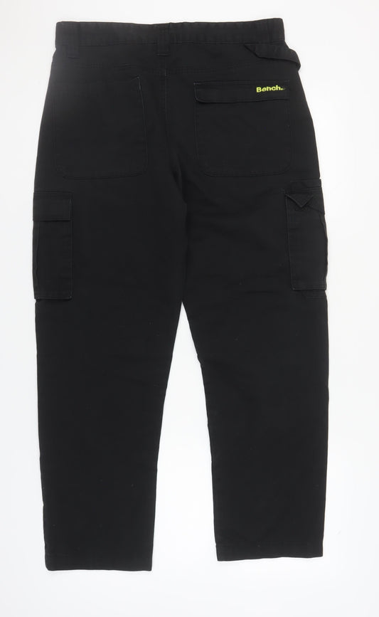 Bench Black Men's Cargo Trousers Size 34