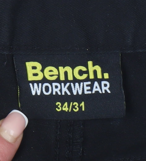 Bench Black Men's Cargo Trousers Size 34