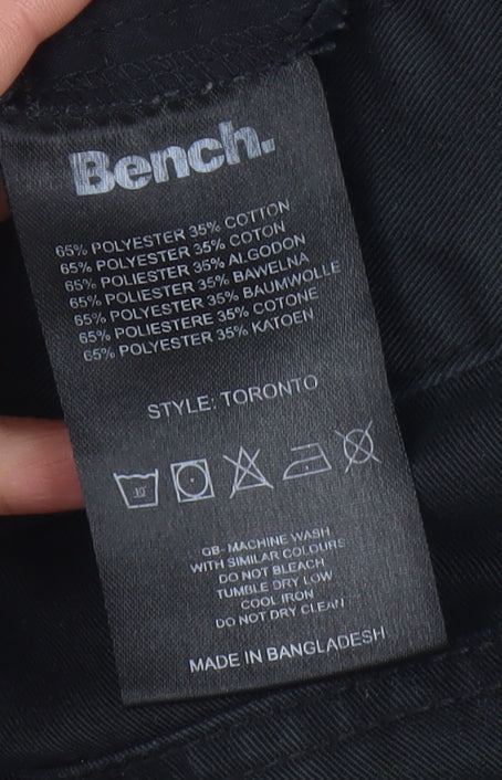 Bench Black Men's Cargo Trousers Size 34