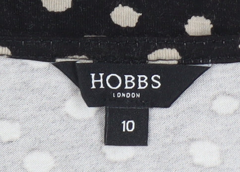 Hobbs Women's Black Polka Dot Wrap Dress Size 10