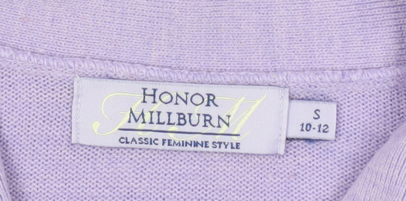 Brand and care label for Honor Millburn Women's Purple Jumper