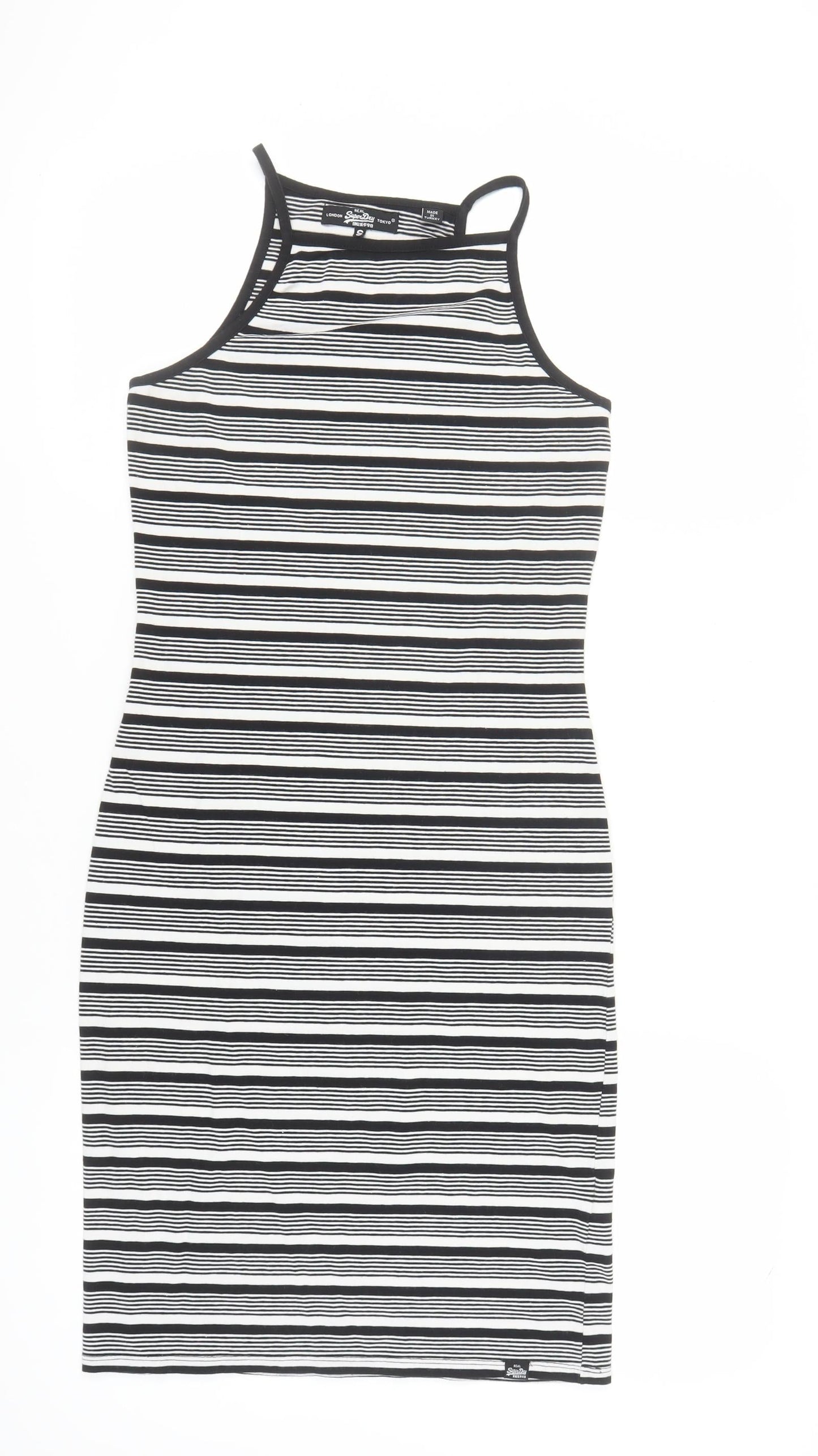 Superdry Women's Black Striped Dress Small