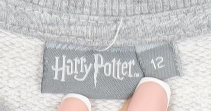 Harry Potter Women's Grey Sweatshirt, Size 12, Logo Print