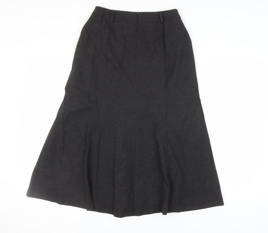 Viyella Women's Black Midi A-Line Skirt UK 8, Petite