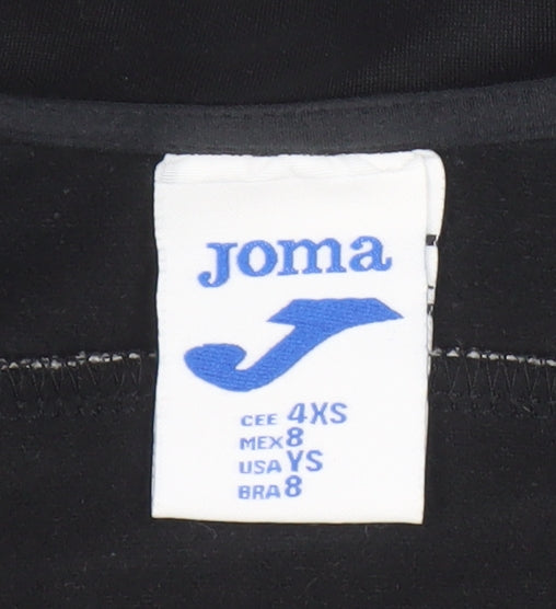 Close-up detail of Joma boys’ black 2xs sweatshirt 1/4 zip casual lightweight
