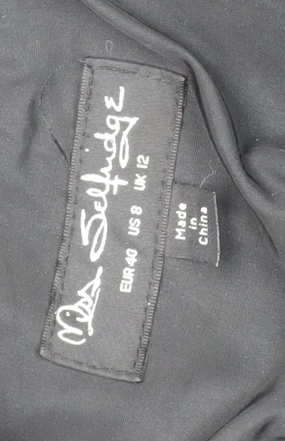 Miss Selfridge Women's Black Puffer Coat Size 12