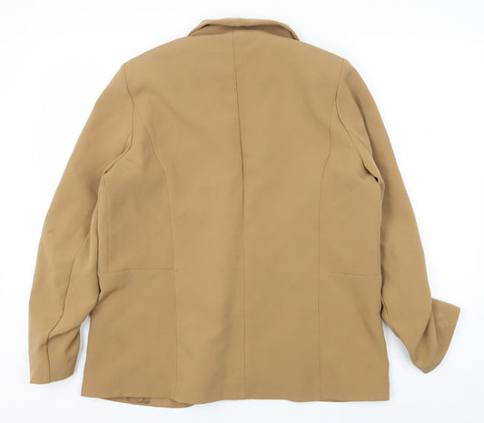 Boohoo Women's Brown Blazer, Size 12, Shawl Lapel