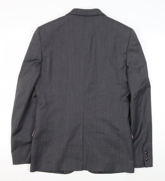 Marks and Spencer Men's Grey Slim Blazer, Size 38R