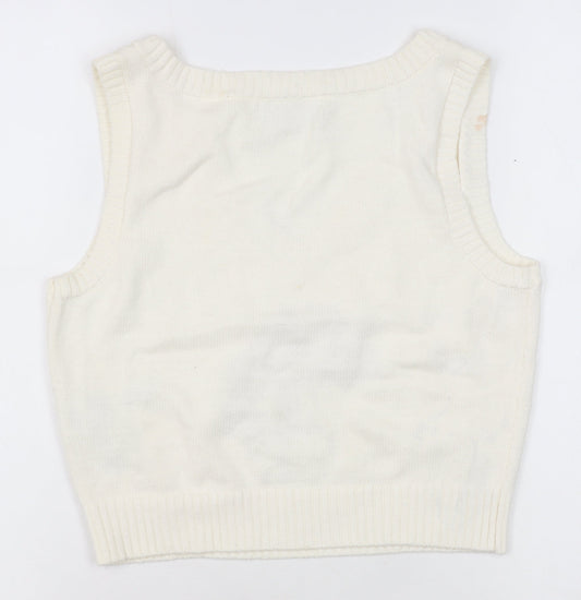 Hollister Women's White Vest Jumper S Casual