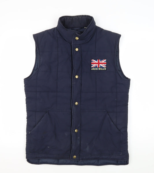 Jack Wills Men's Blue Puffer Waistcoat M