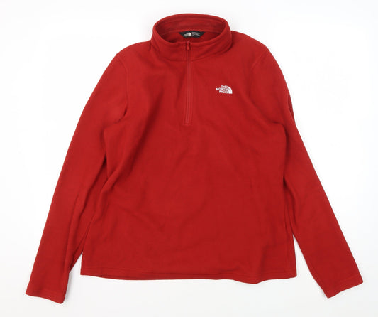 The North Face Women's Red Fleece High Neck Sweatshirt L