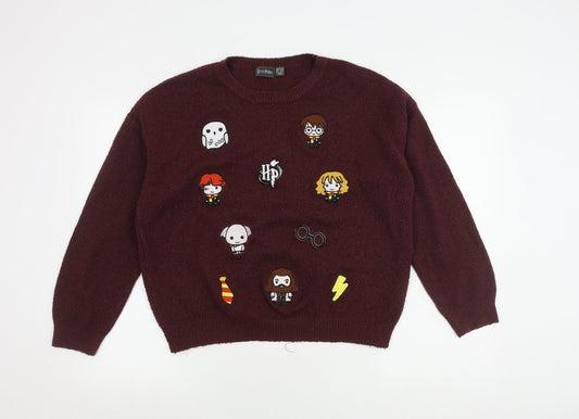 Harry Potter Women's Red Pullover Jumper L