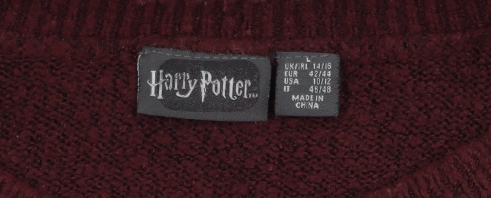 Harry Potter Women's Red Pullover Jumper L