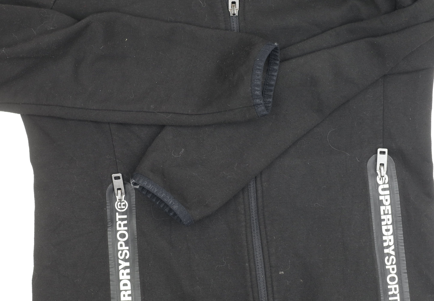 Superdry Men's Black Hooded Jacket M - Casual Sporty Style