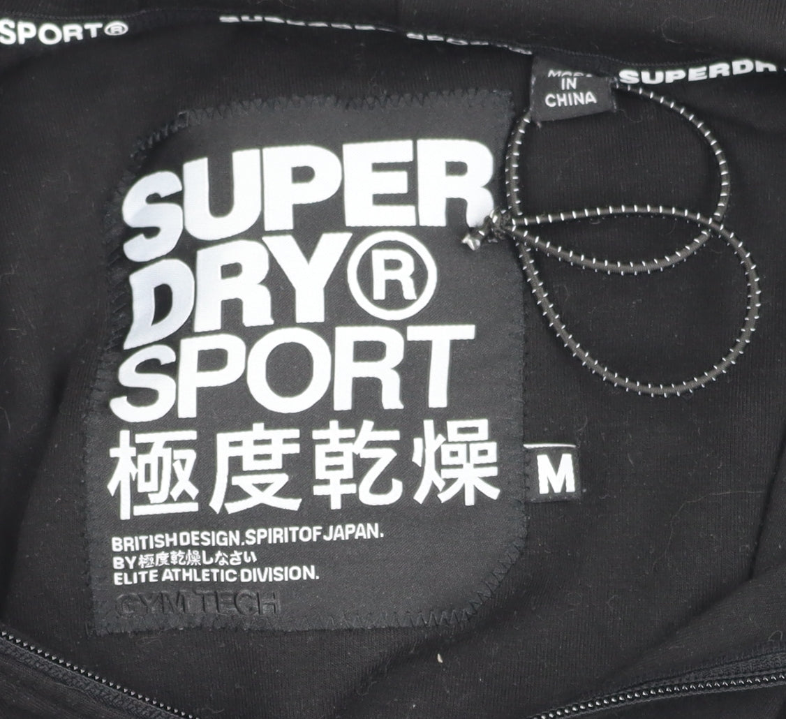 Superdry Men's Black Hooded Jacket M - Casual Sporty Style