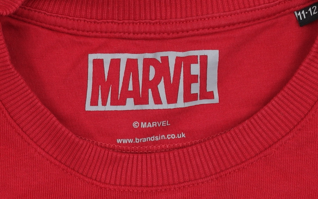 Additional view of Marvel boys’ red avengers graphic sweatshirt 11-12 years