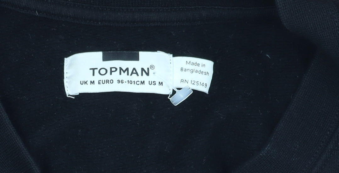 Topman Men's Black Red Pullover Sweatshirt M