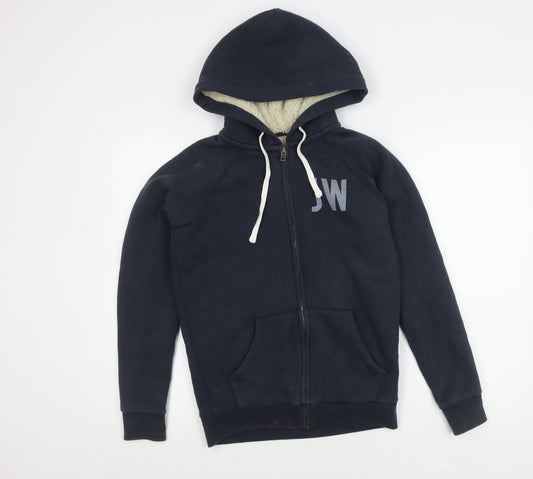 Womens UK Size 8 Regular Jack Wills Blue Cotton Blend Jacket