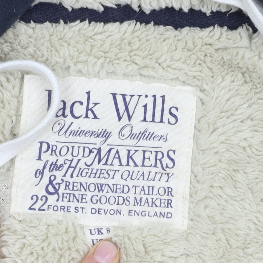 Jack Wills Women's Blue Hooded Jacket Size 8